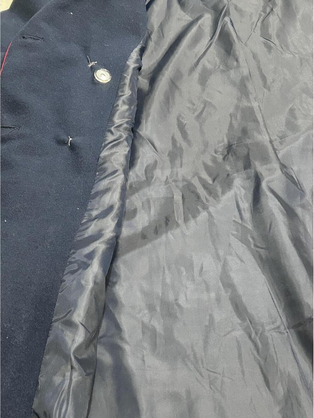 NorthStyle Navy Blue Military Peacoat - Red Contrast Trim -Gold Nautical Buttons - Picture 8 of 9